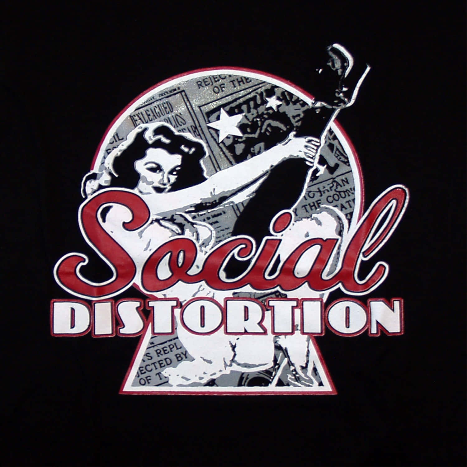 Social Distortion, stylized woman, flag, HD Desktop Wallpaper