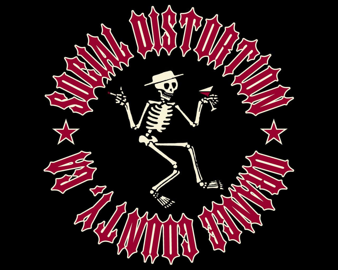 Social Distortion, skeleton, cowboy hat, HD Desktop Wallpaper