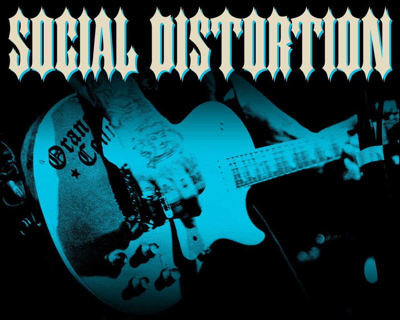 Social Distortion, cyan-tinted, tattooed hand, HD Desktop Wallpaper