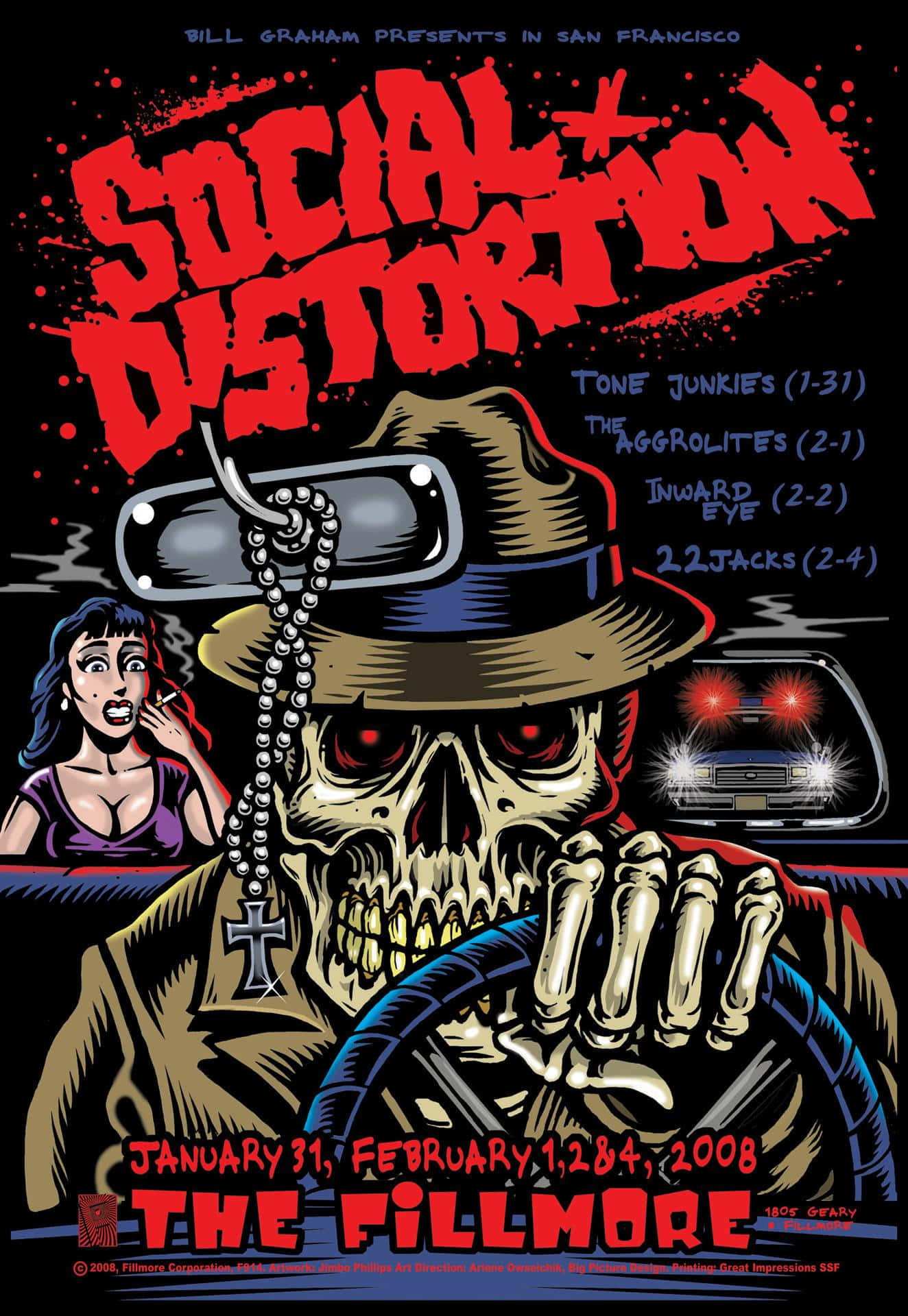 Social Distortion, concert poster, skeleton, Full HD Phone Wallpaper