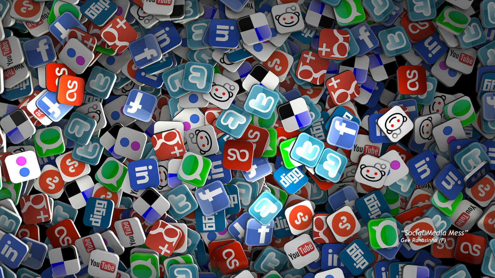 social media apps, colorful, icons, HD Desktop Wallpaper