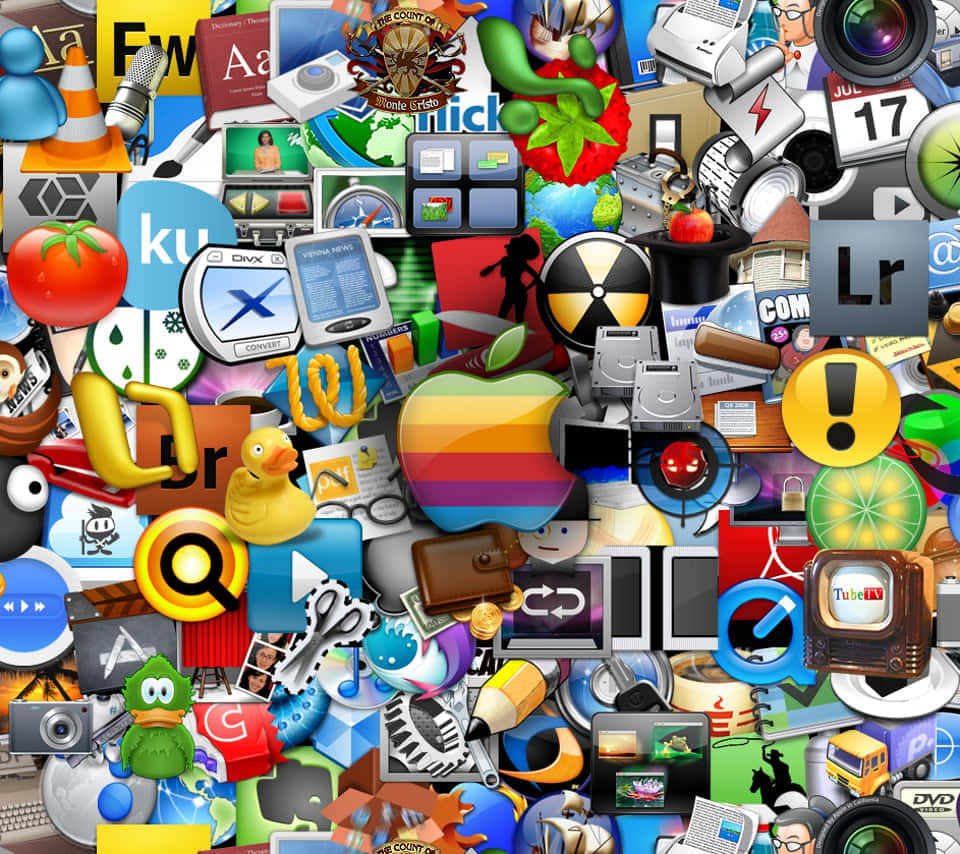 Social Media Icons, colorful digital icons, apps, SD Desktop Wallpaper