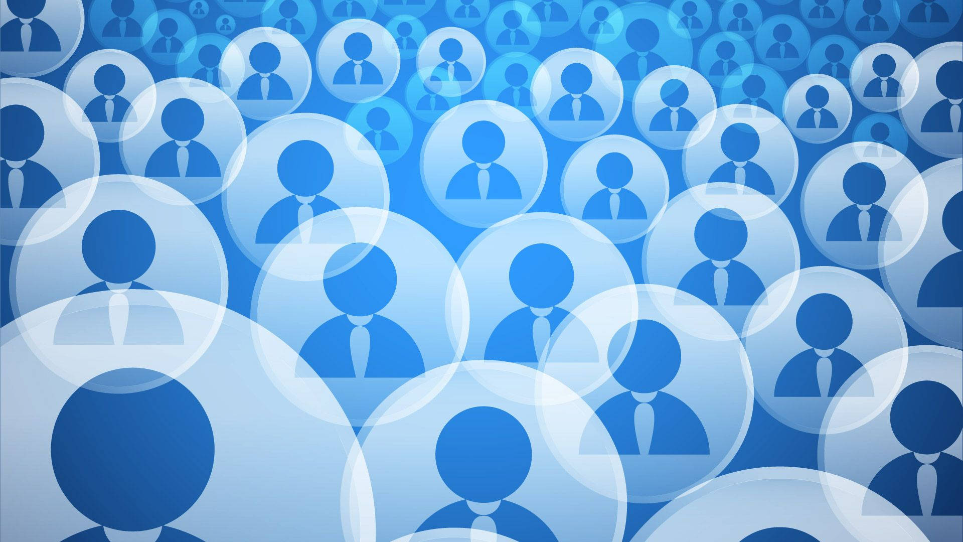 Social Network, blue-toned, digital illustration, Full HD Desktop Wallpaper