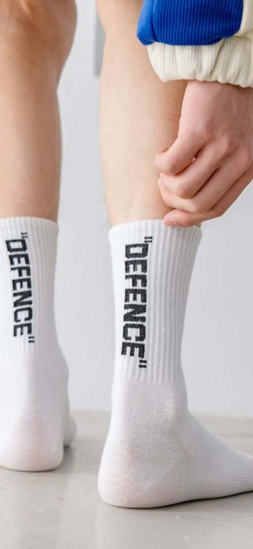 white socks, bold black vertical text, defence, HD Phone Wallpaper