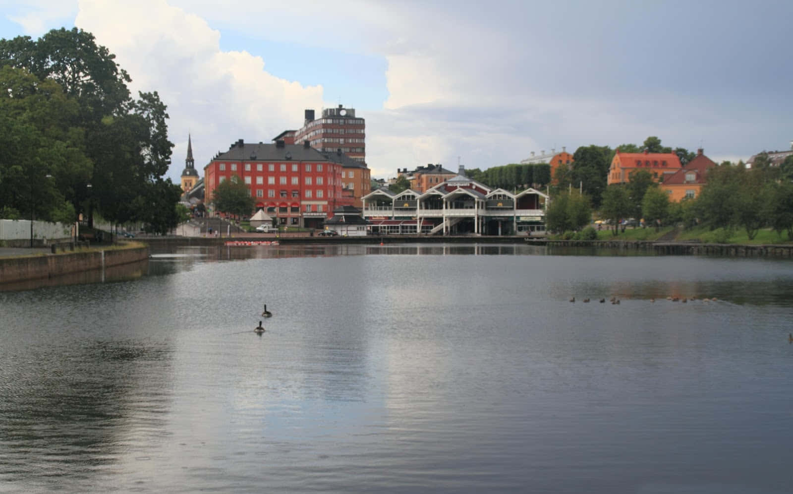 Södertälje, waterfront view, river, HD Desktop Wallpaper