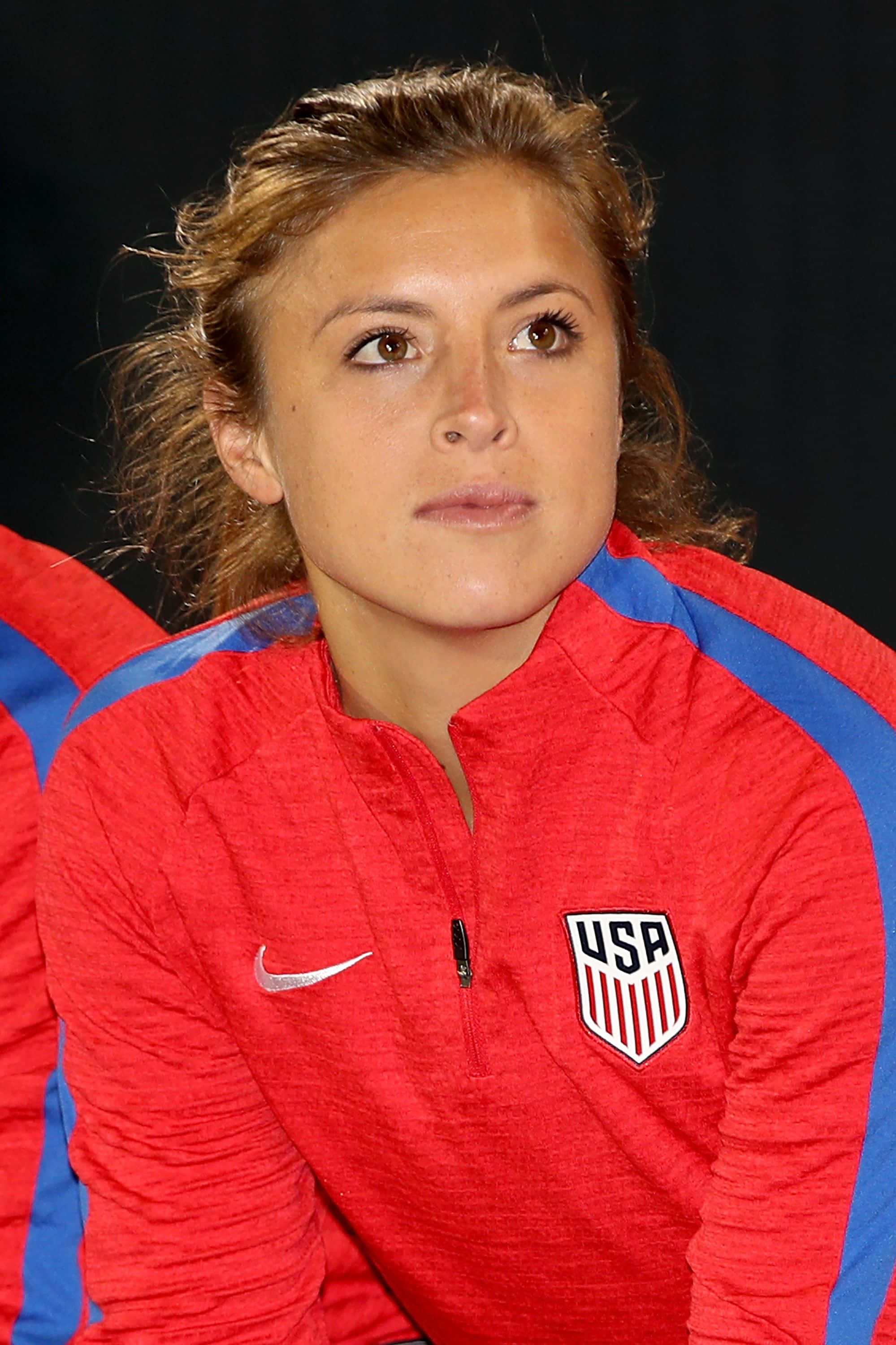 Sofia Huerta, red USA jersey, female soccer player, 2K Phone Wallpaper