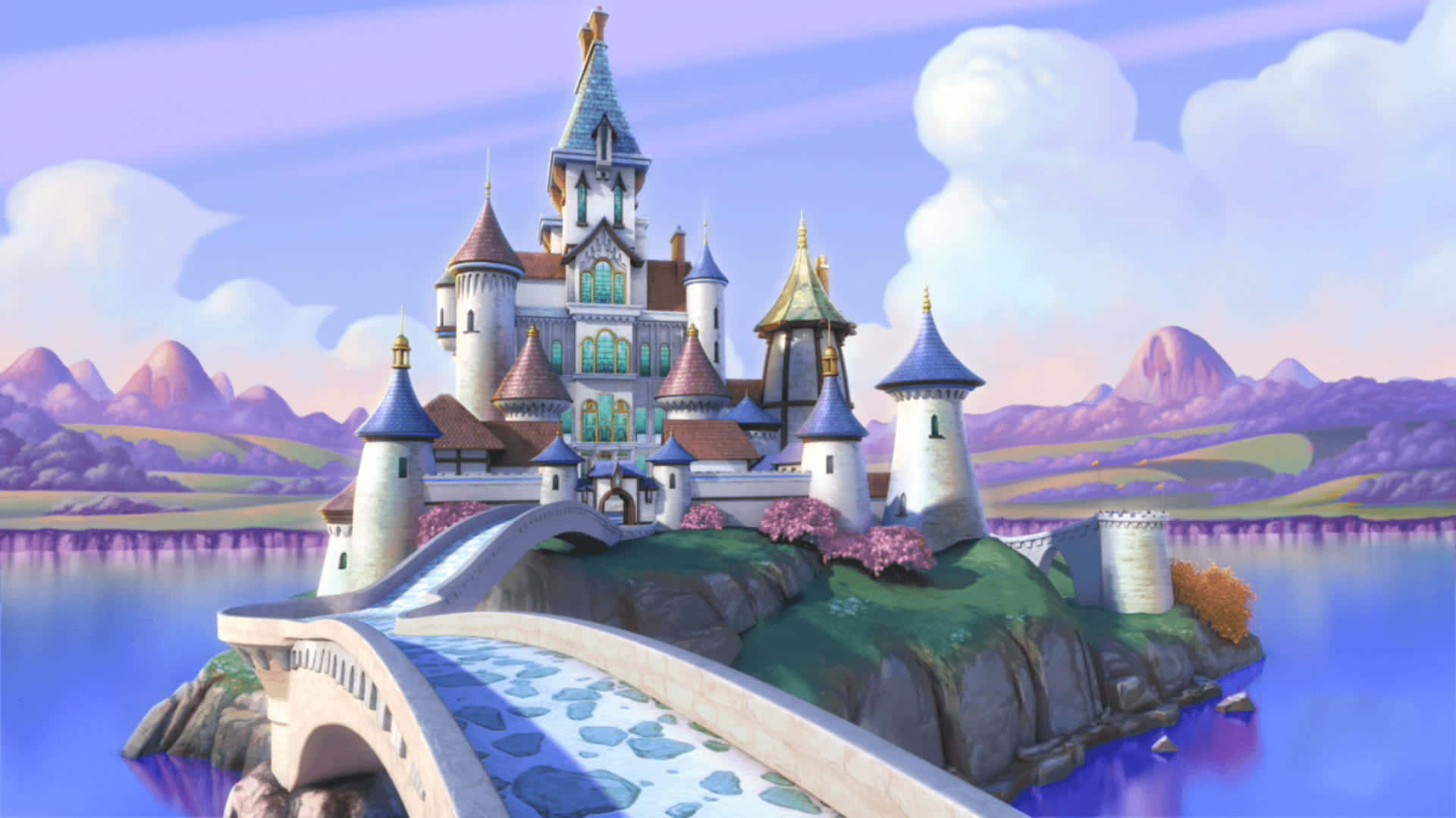 Sofia The First, blue roofs, turrets, Full HD Desktop Wallpaper