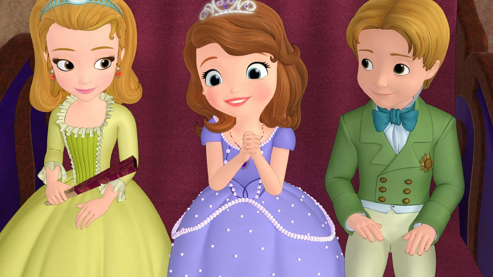 Sofia the First, animated character, colorful gowns, HD Desktop Wallpaper