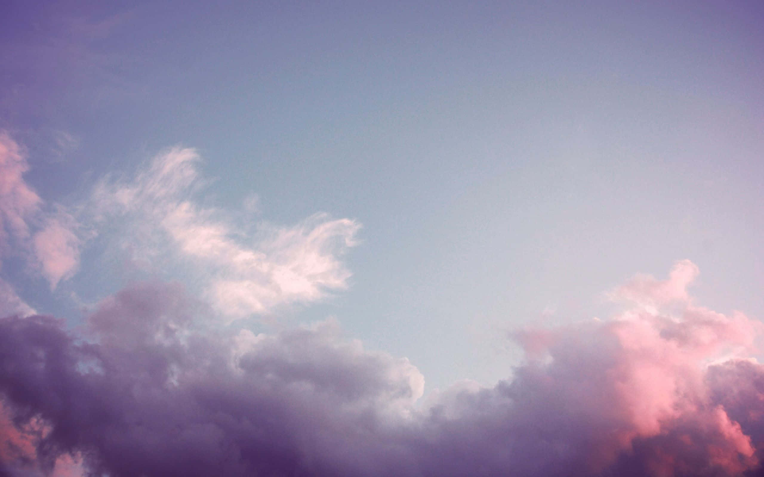 pastel clouds, twilight sky, lavender pink, 2K Desktop Wallpaper