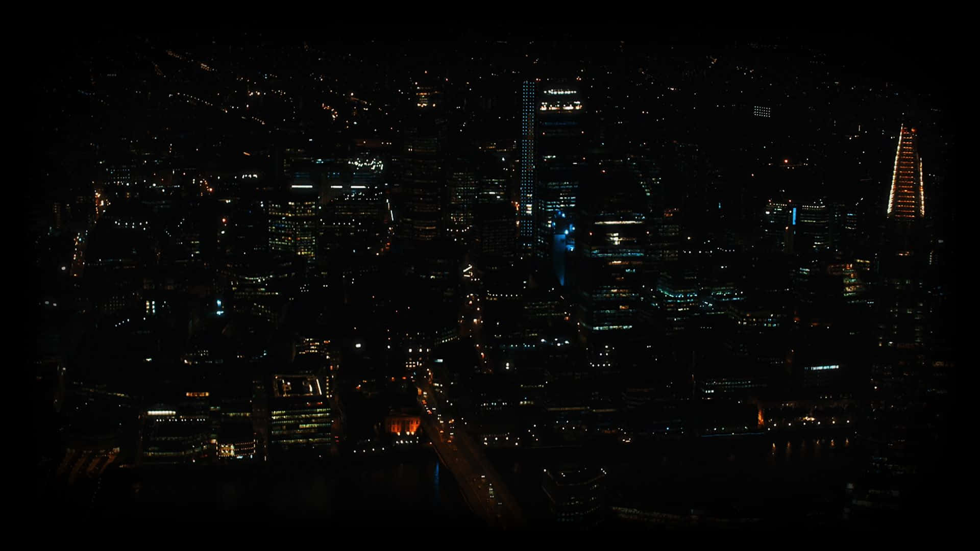 Soft Aesthetic City Lights Computer, aerial night view, sprawling cityscape, Full HD Desktop Wallpaper