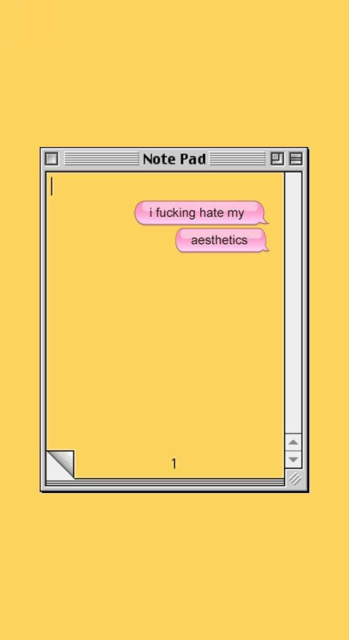 retro-style note pad window, pink text bubble, i fucking hate my aesthetics, HD Phone Wallpaper