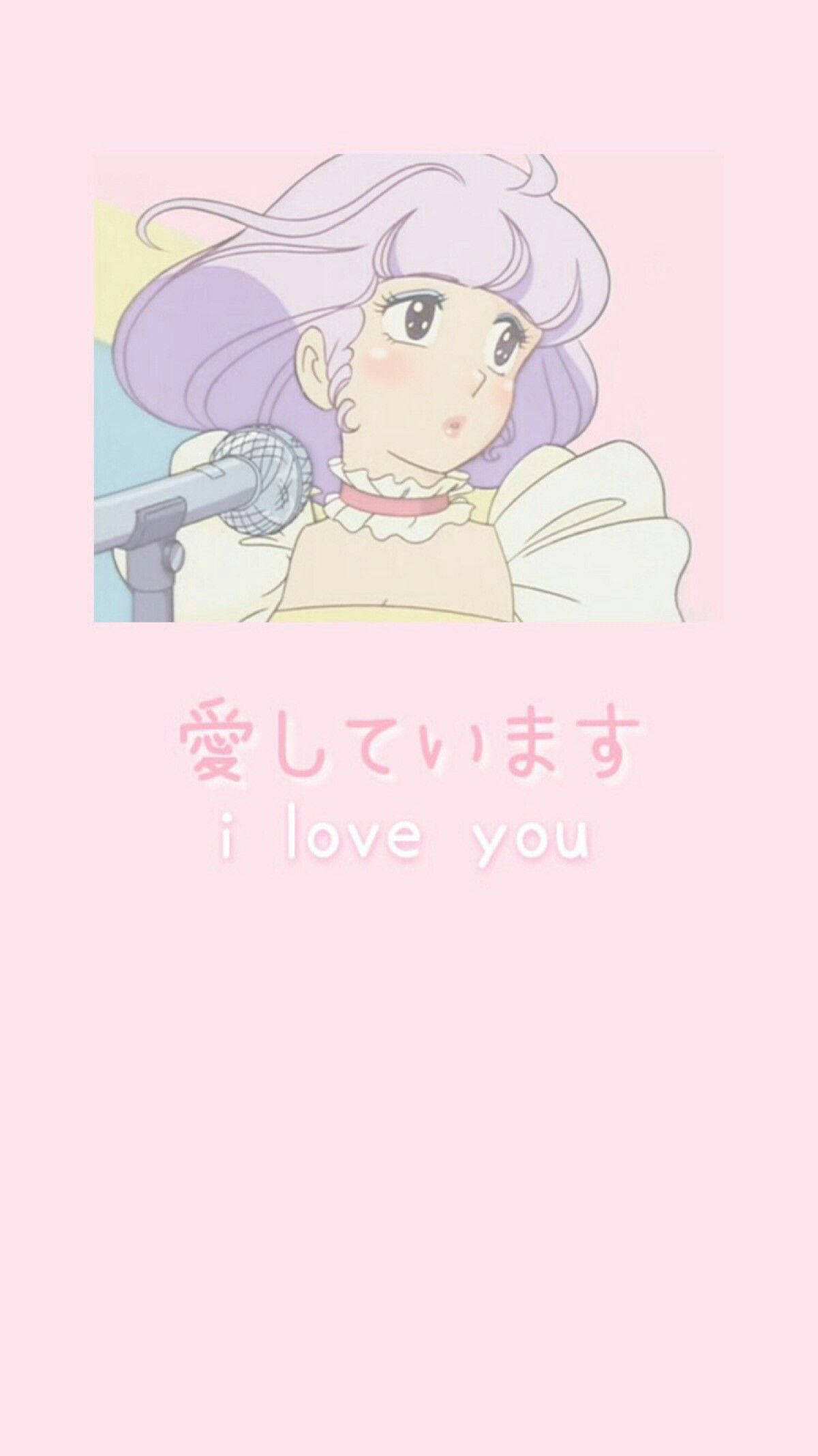 Soft Aesthetic, pink anime girl, lavender hair, Full HD Phone Wallpaper