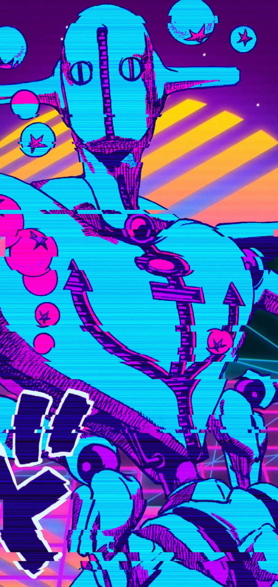 Soft And Wet, blue robot, pink accents, Full HD Phone Wallpaper