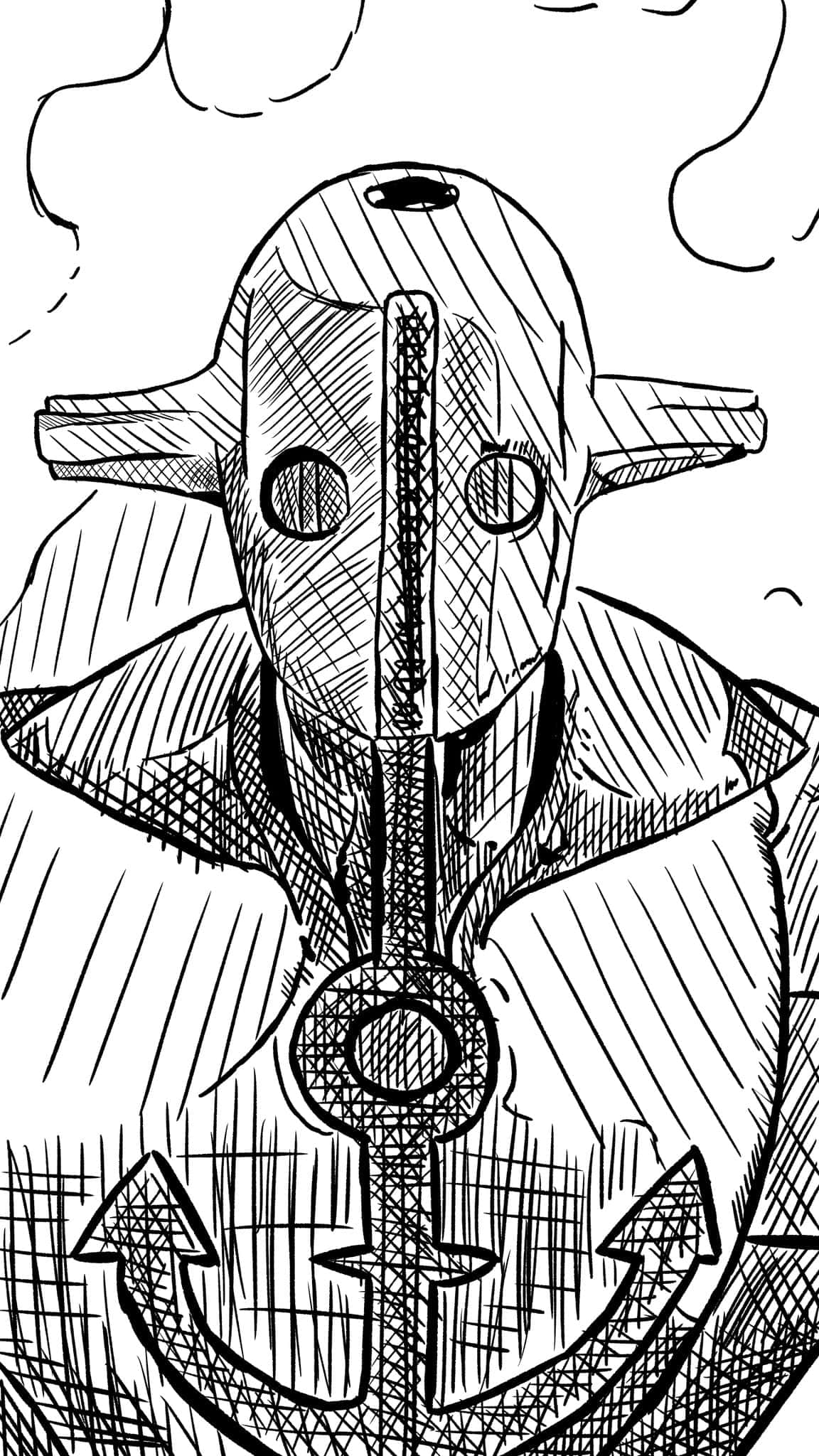 Soft And Wet, anime-style masked figure, sword through its chest, Full HD Phone Wallpaper