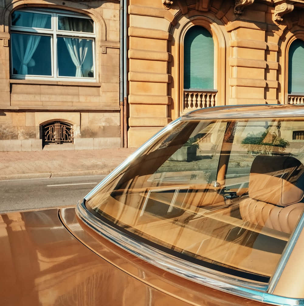 Soft Brown Aesthetic, tan leather interior, chrome trim, SD Phone Wallpaper