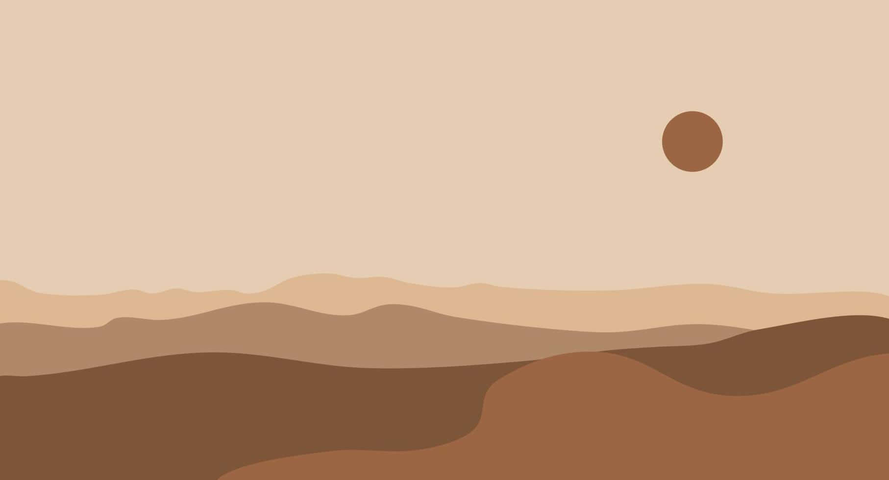 minimalist brown aesthetic, desert landscape, layered earthy hills, HD Desktop Wallpaper