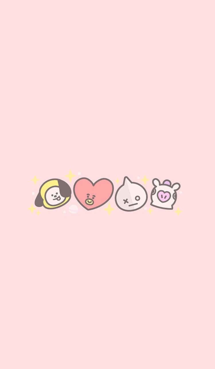 Soft Girl Aesthetic, pink clouds, cute cartoon characters, HD Phone Wallpaper