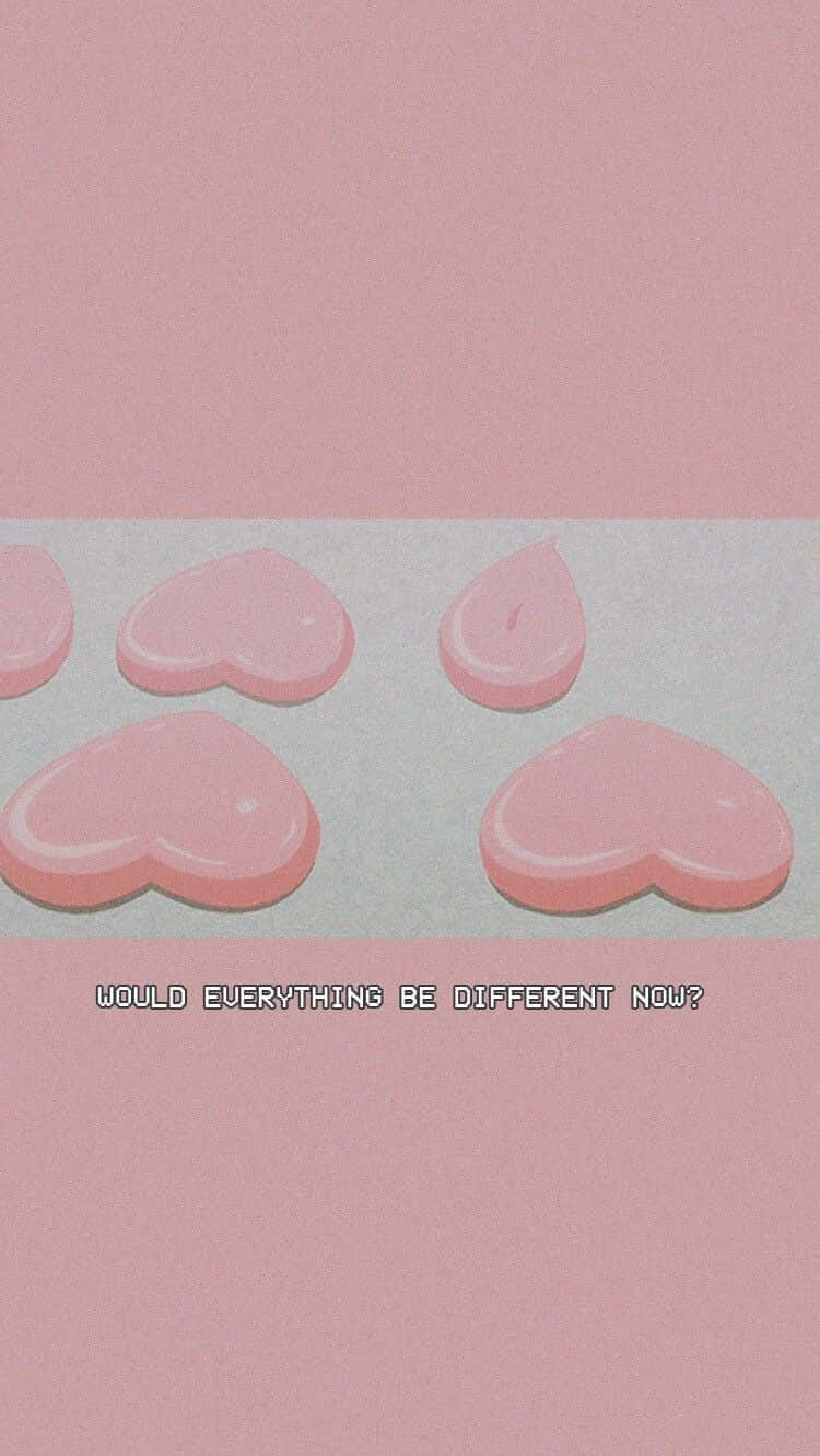 Soft Girl Aesthetic, pink glossy hearts, soft pastel background, HD Phone Wallpaper