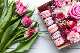 soft pastel pink aesthetic, pink tulips, macarons, SD Desktop Wallpaper