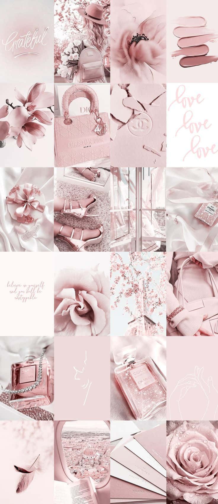 Soft Pink Aesthetic, roses, luxury bags, HD Phone Wallpaper