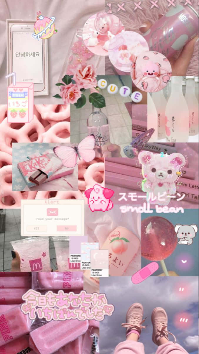 Soft Pink Aesthetic, kawaii, pastel accessories, SD Phone Wallpaper
