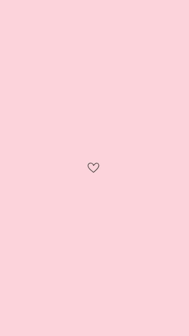 Soft Pink, small heart, minimalist, HD Phone Wallpaper