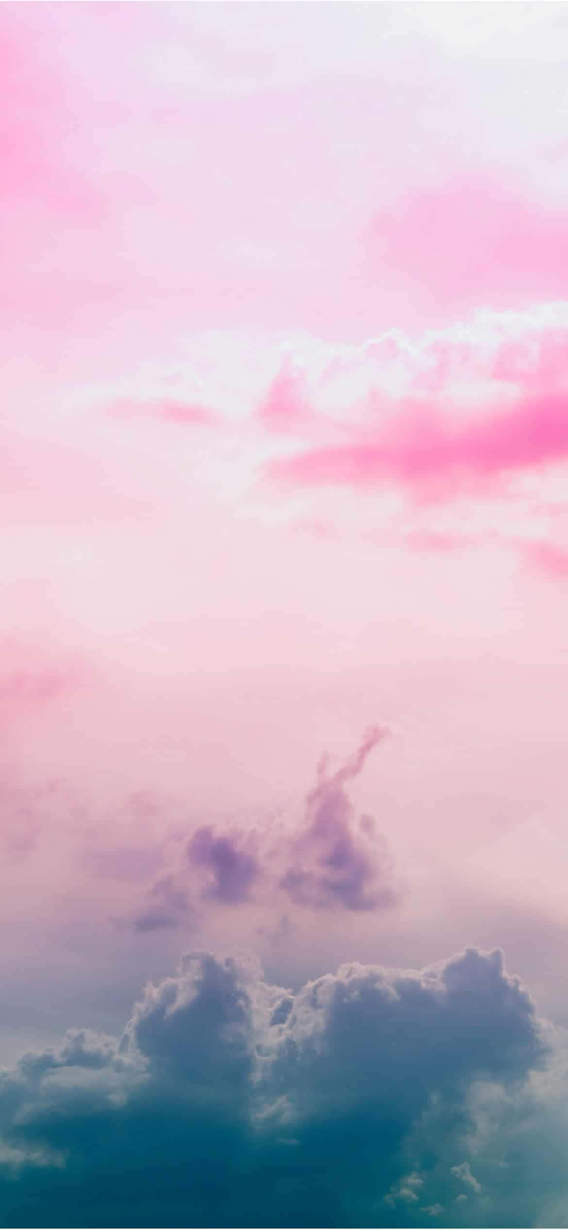 Soft Pink, deep sea blue, cloudy sky, Full HD Phone Wallpaper
