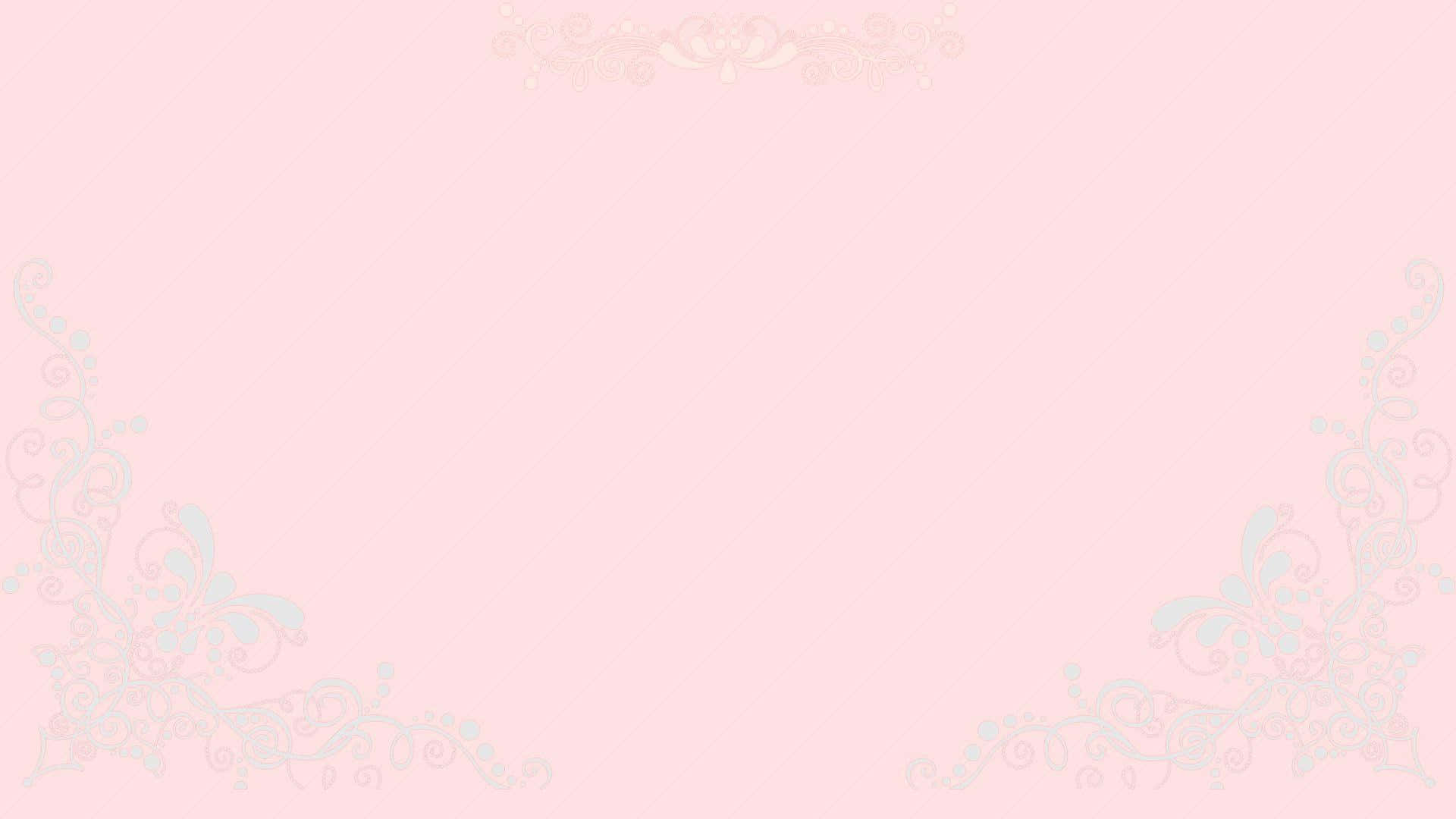 Soft Pink, pastel floral, corner embellishments, Full HD Desktop Wallpaper