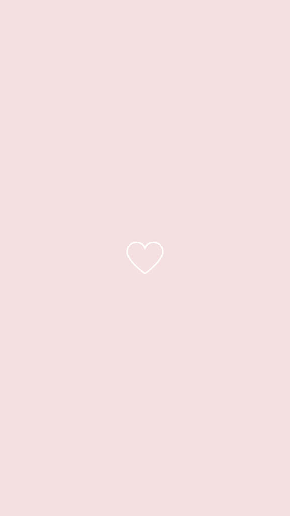 simple pink, soft pink background, minimalist white heart outline, SD Phone Wallpaper