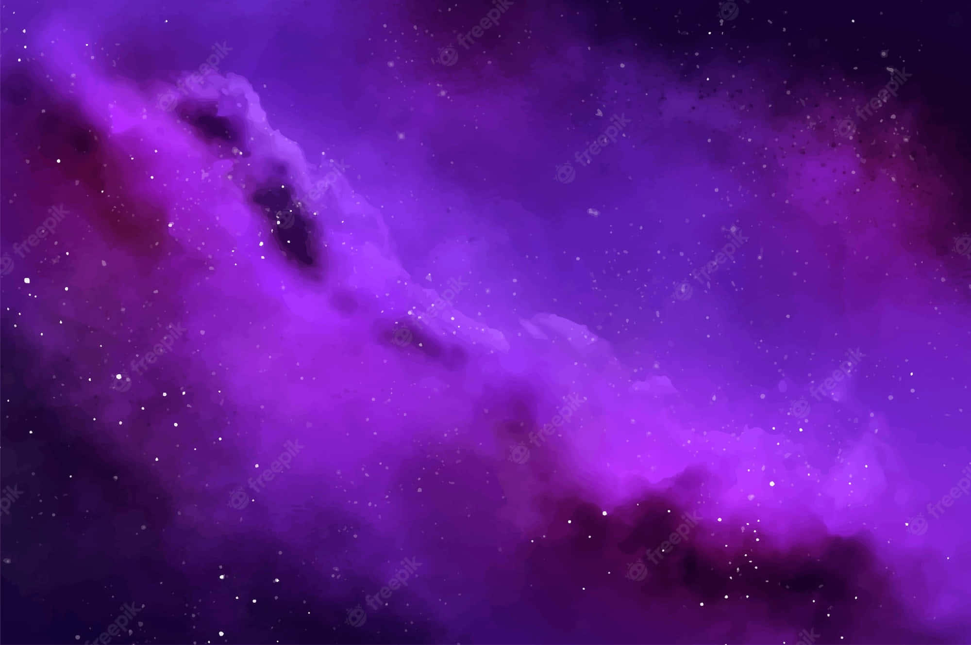 vibrant purple, cosmic nebula, glowing stars, Full HD Desktop Wallpaper