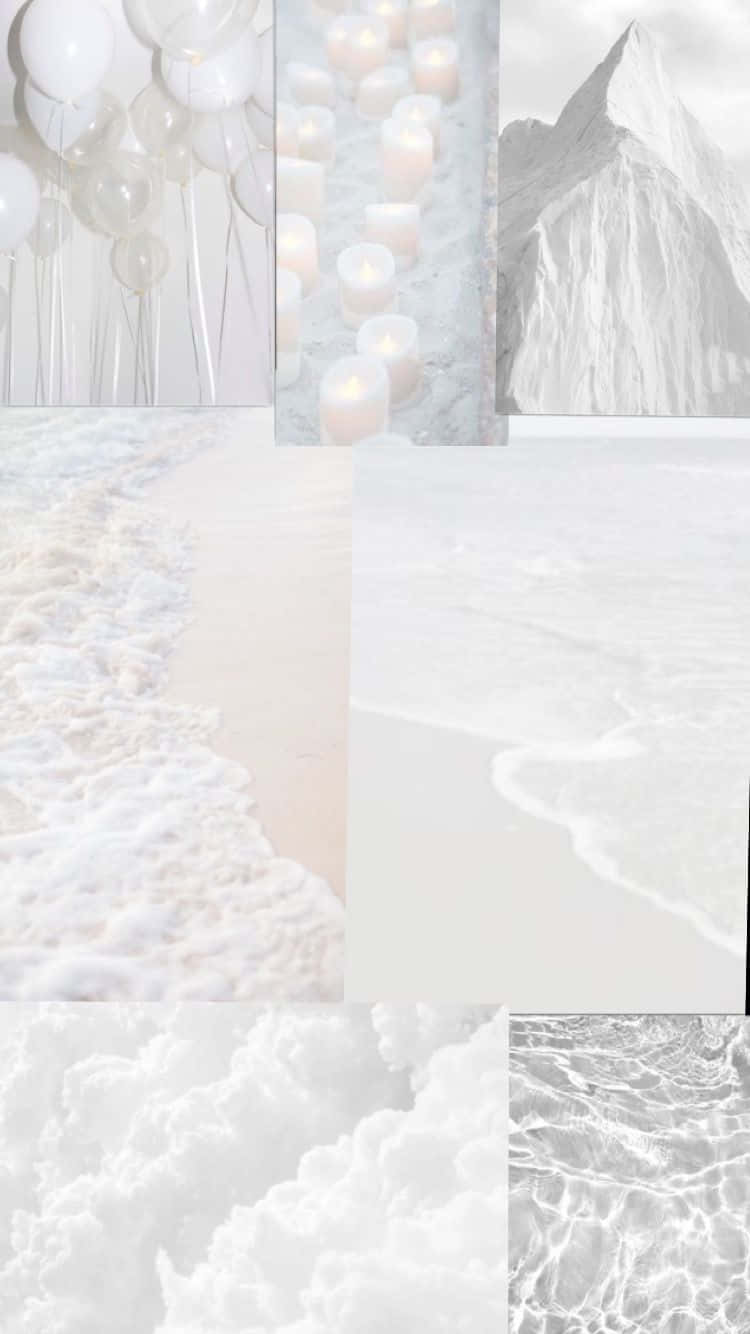 Soft White Aesthetic, beach waves, candles, HD Phone Wallpaper