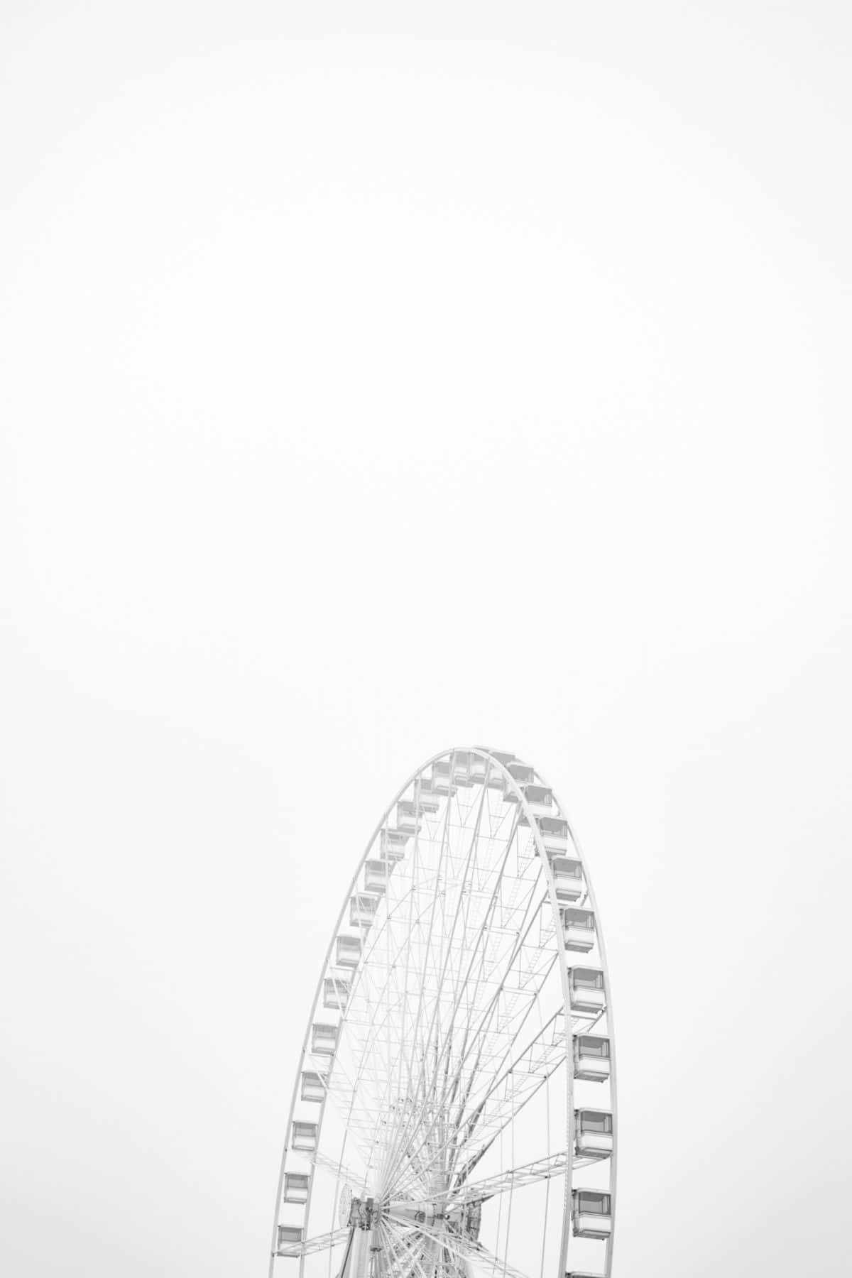 Ferris wheel, soft white aesthetic, pale sky, HD Phone Wallpaper