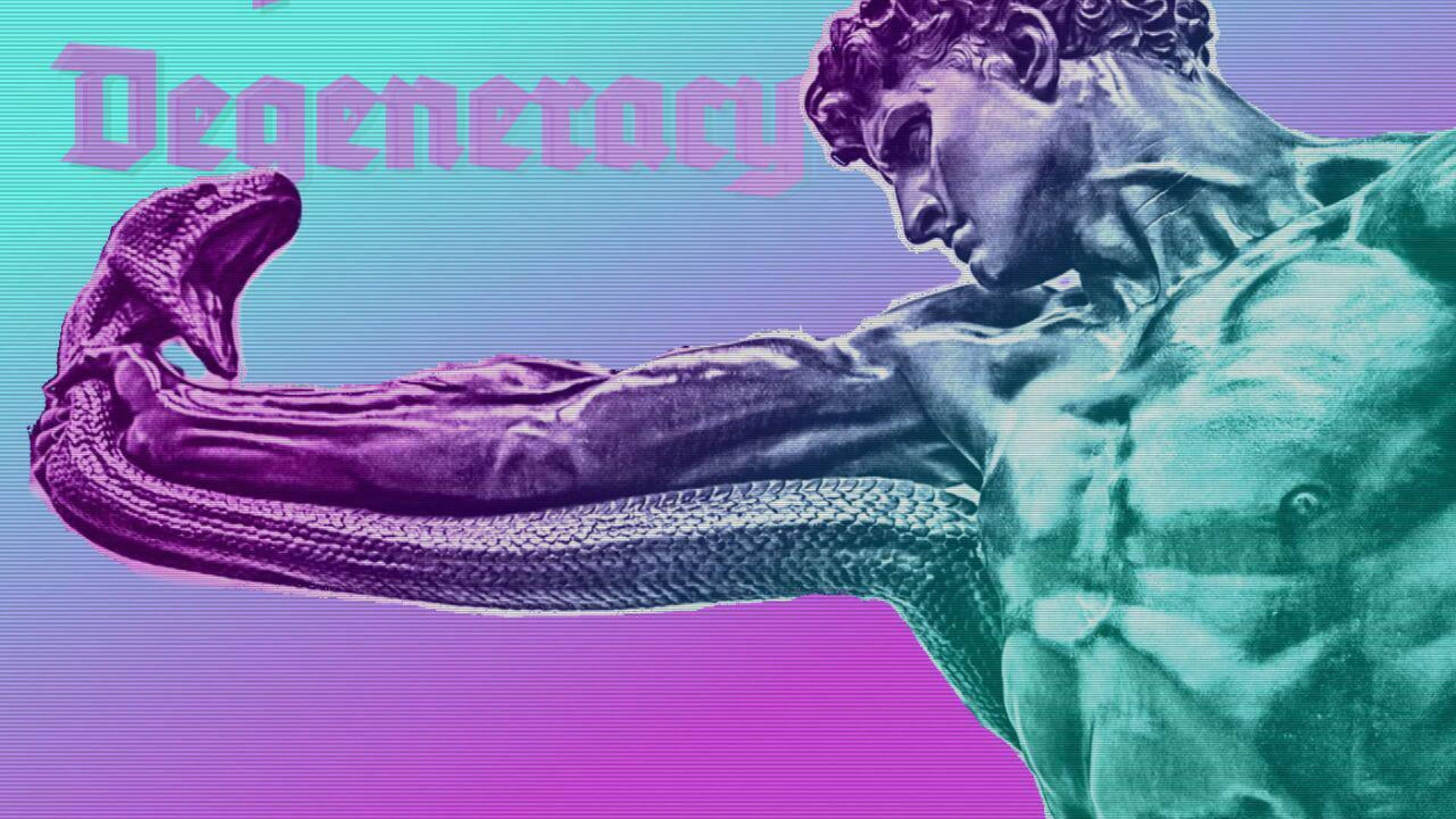 Snake Purple Aesthetic, Tumblr, muscular statue figure, Full HD Desktop Wallpaper