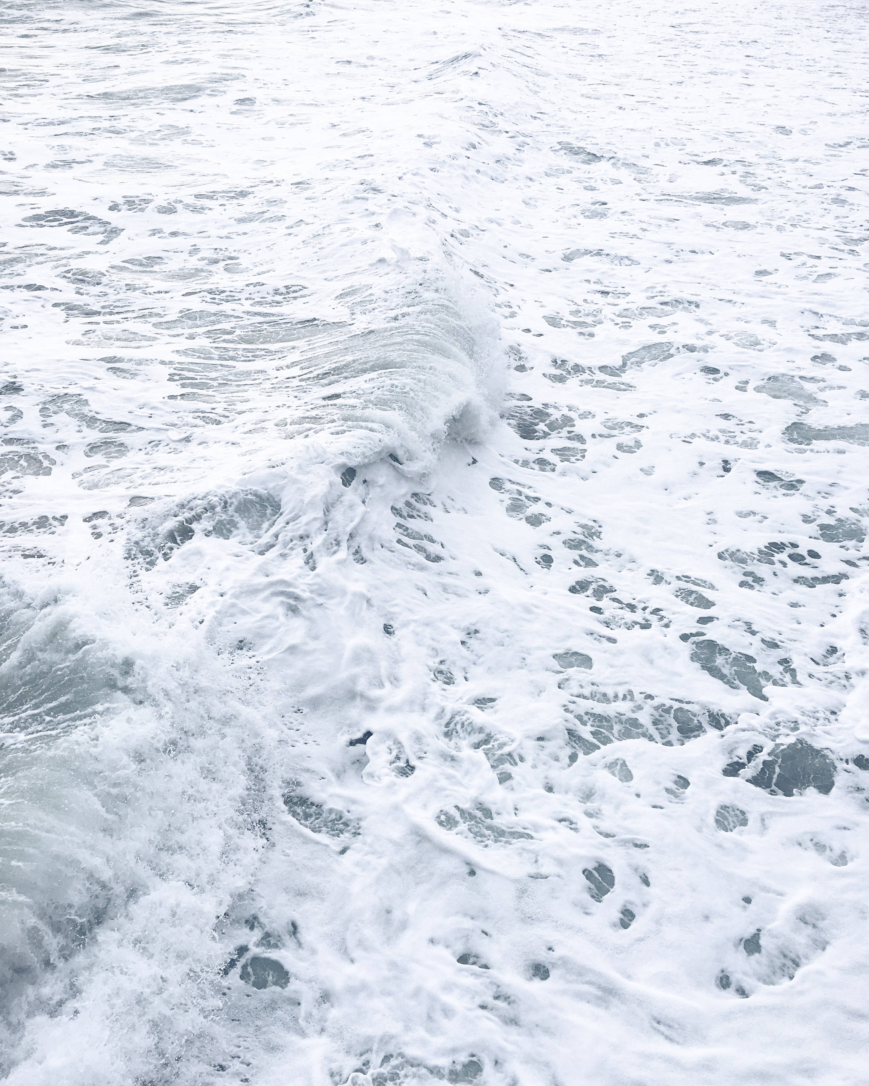 white sea foam, ocean waves, cool monochrome palette, 2K Phone Wallpaper