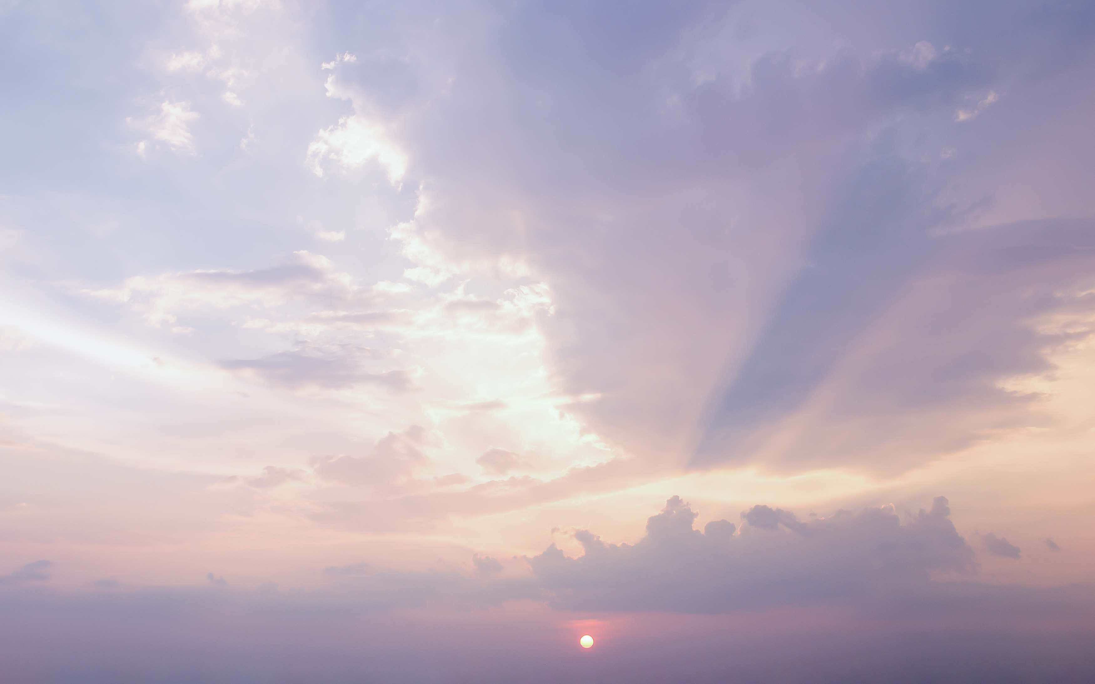 Soft Skies, sunset sky, soft pink purple clouds, 2K Desktop Wallpaper