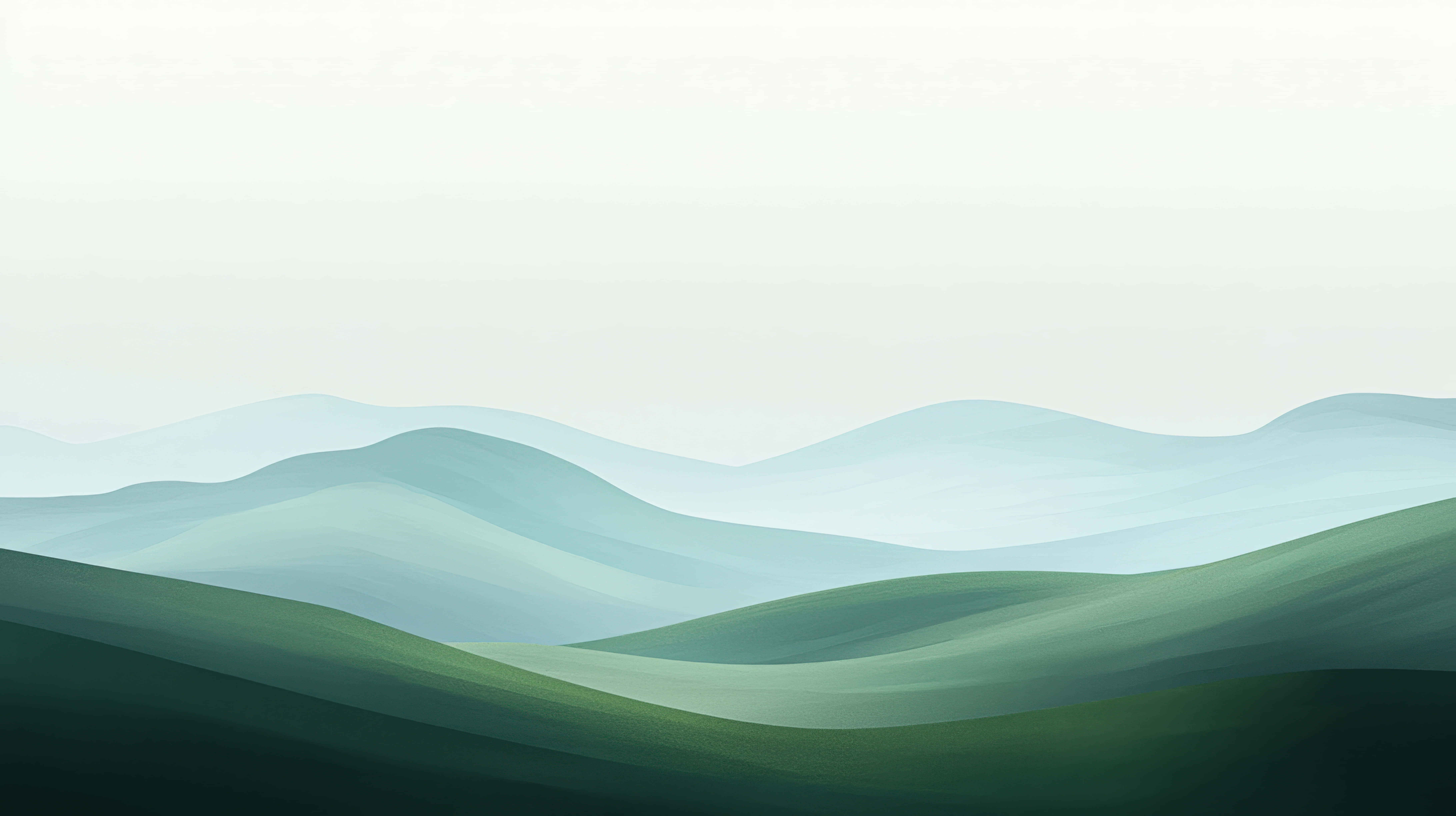 abstract minimalist, green rolling hills, soft pastel colors, 8K Desktop Wallpaper