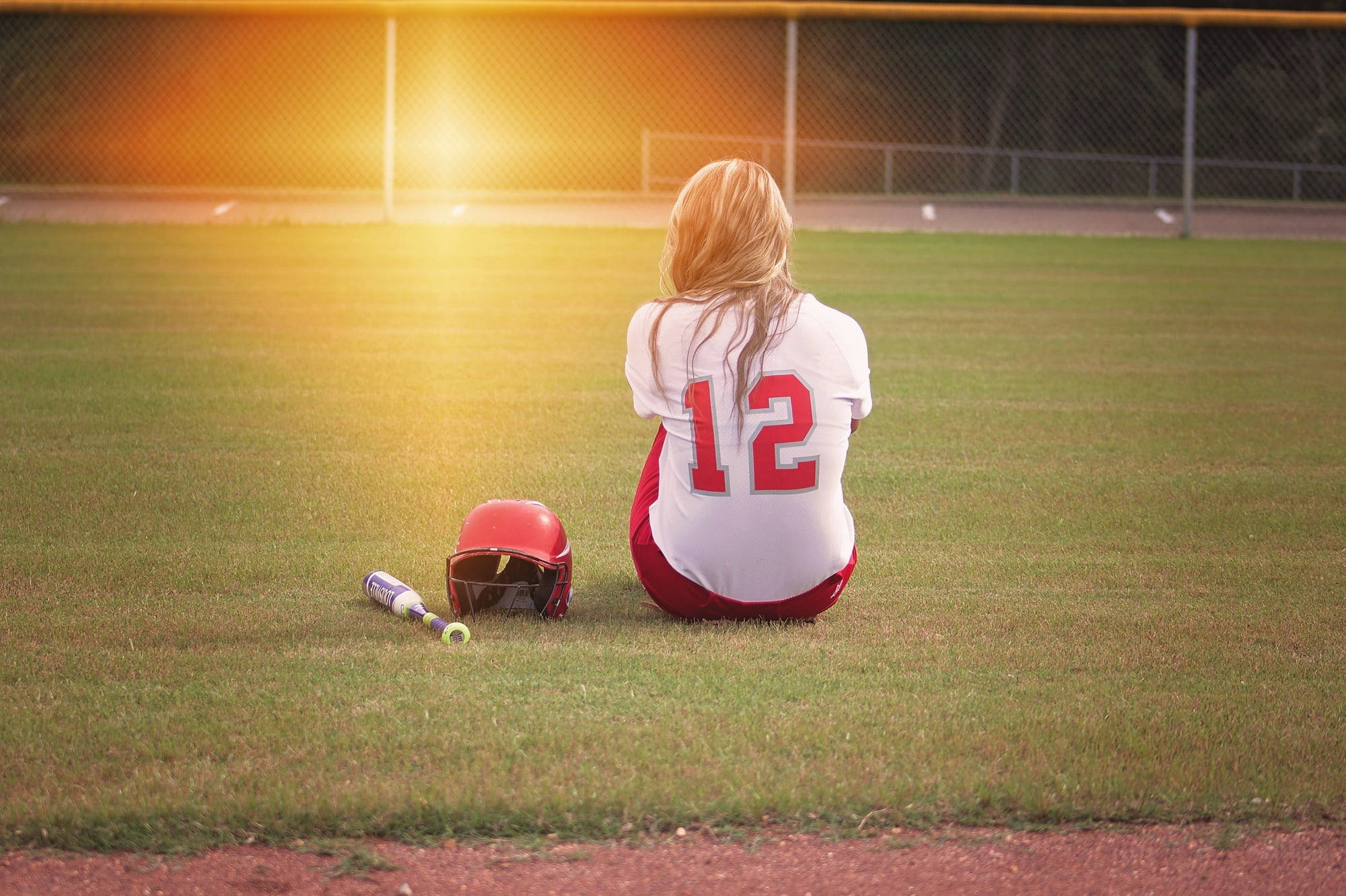softball player, jersey number 12, playing field, Full HD Desktop Wallpaper