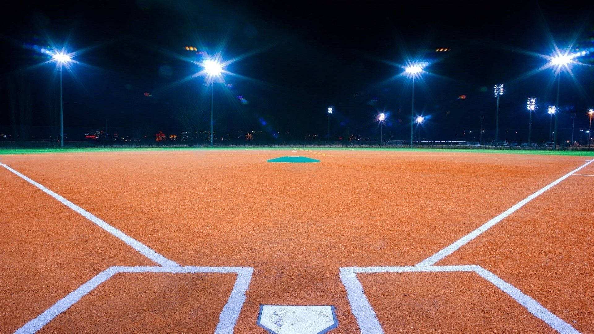 Bright, Awesome, Softball Stadium, Full HD Desktop Wallpaper