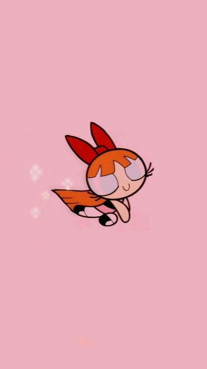 soft girl aesthetic, orange hair, red bow, SD Phone Wallpaper