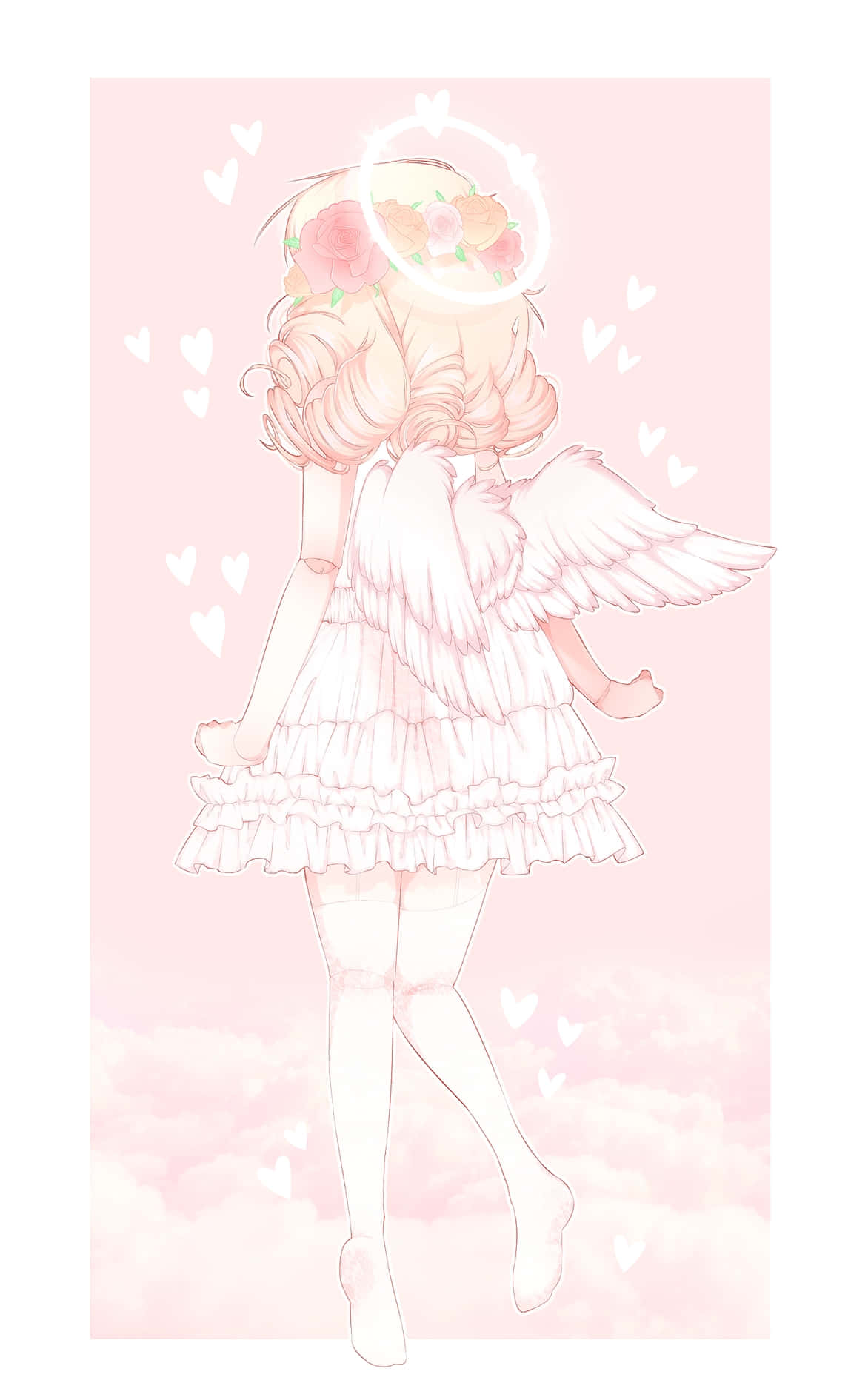 Soft Girl Aesthetic, anime angel girl, pink hair, HD Phone Wallpaper