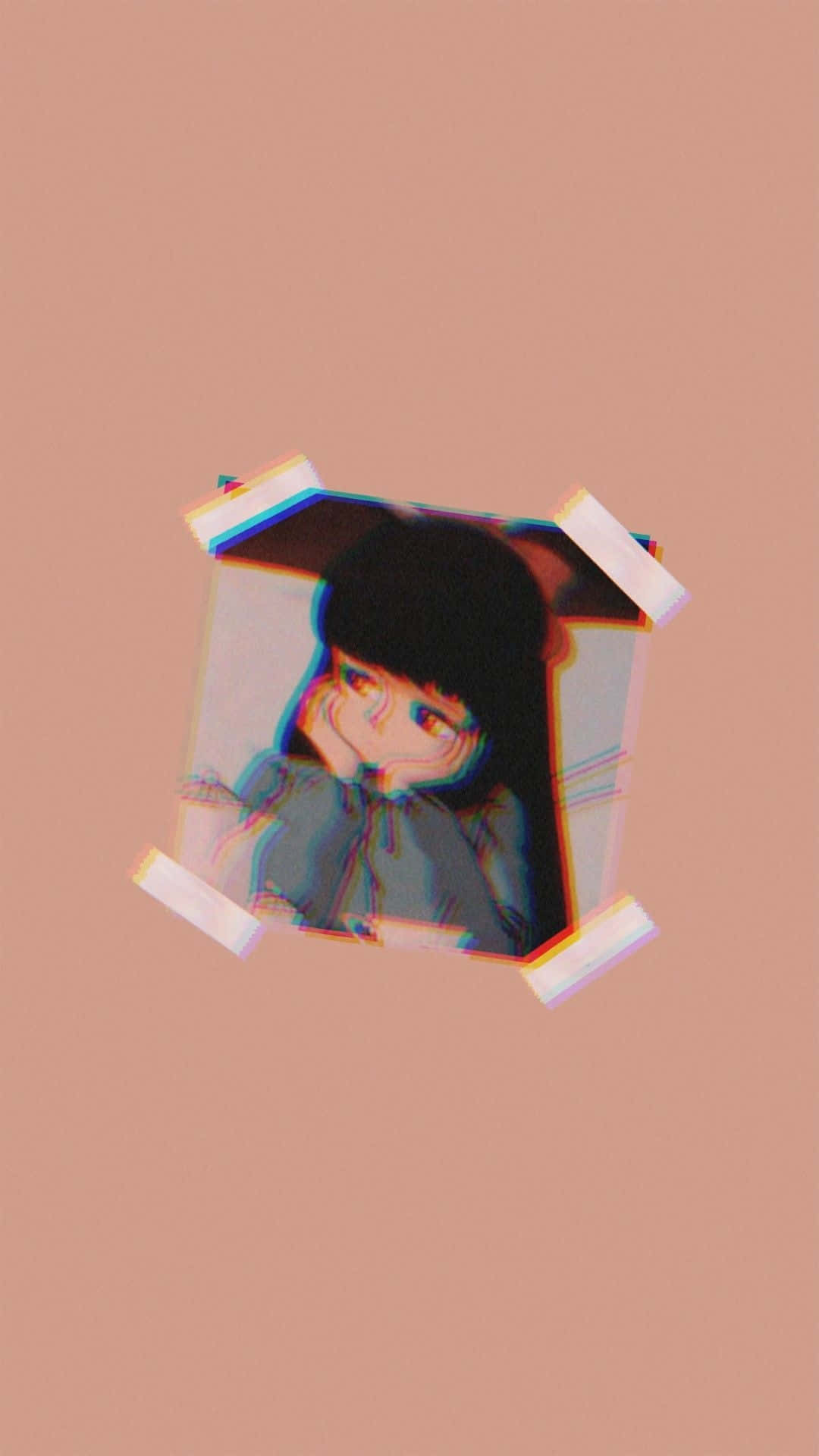 Softie Aesthetic, anime girl, glitch art, Full HD Phone Wallpaper