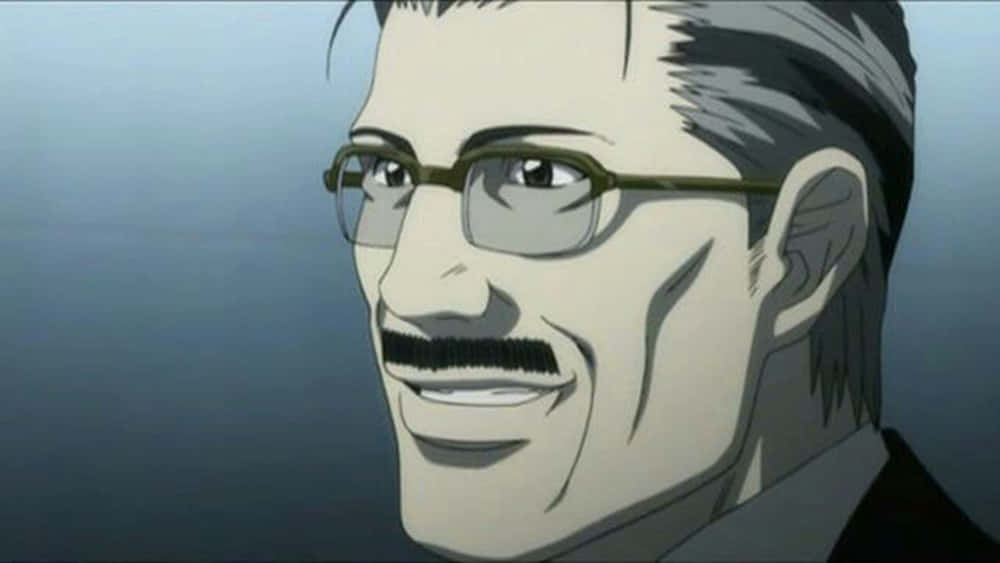 Soichiro Yagami, glasses, mustache, SD Desktop Wallpaper