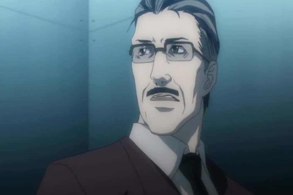 Soichiro Yagami, glasses, mustache, SD Desktop Wallpaper