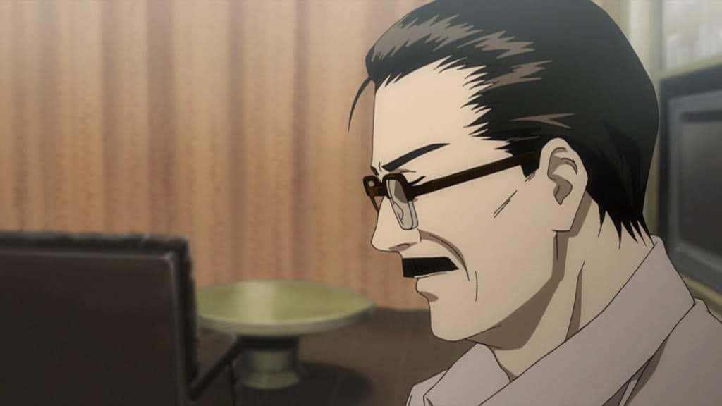 Soichiro Yagami, glasses, mustache, SD Desktop Wallpaper