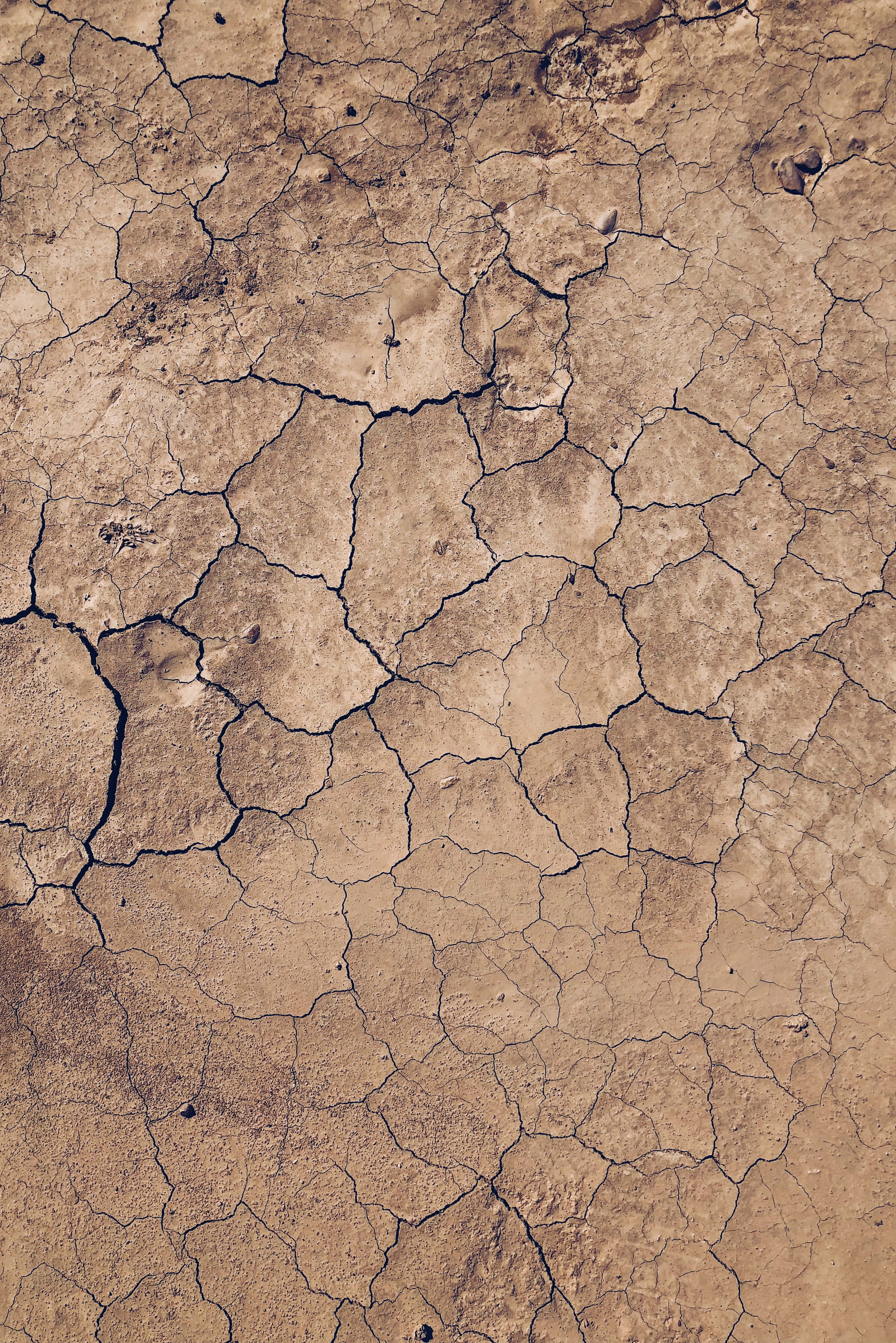 cracked dry soil, parched earth, aerial view, 4K Phone Wallpaper
