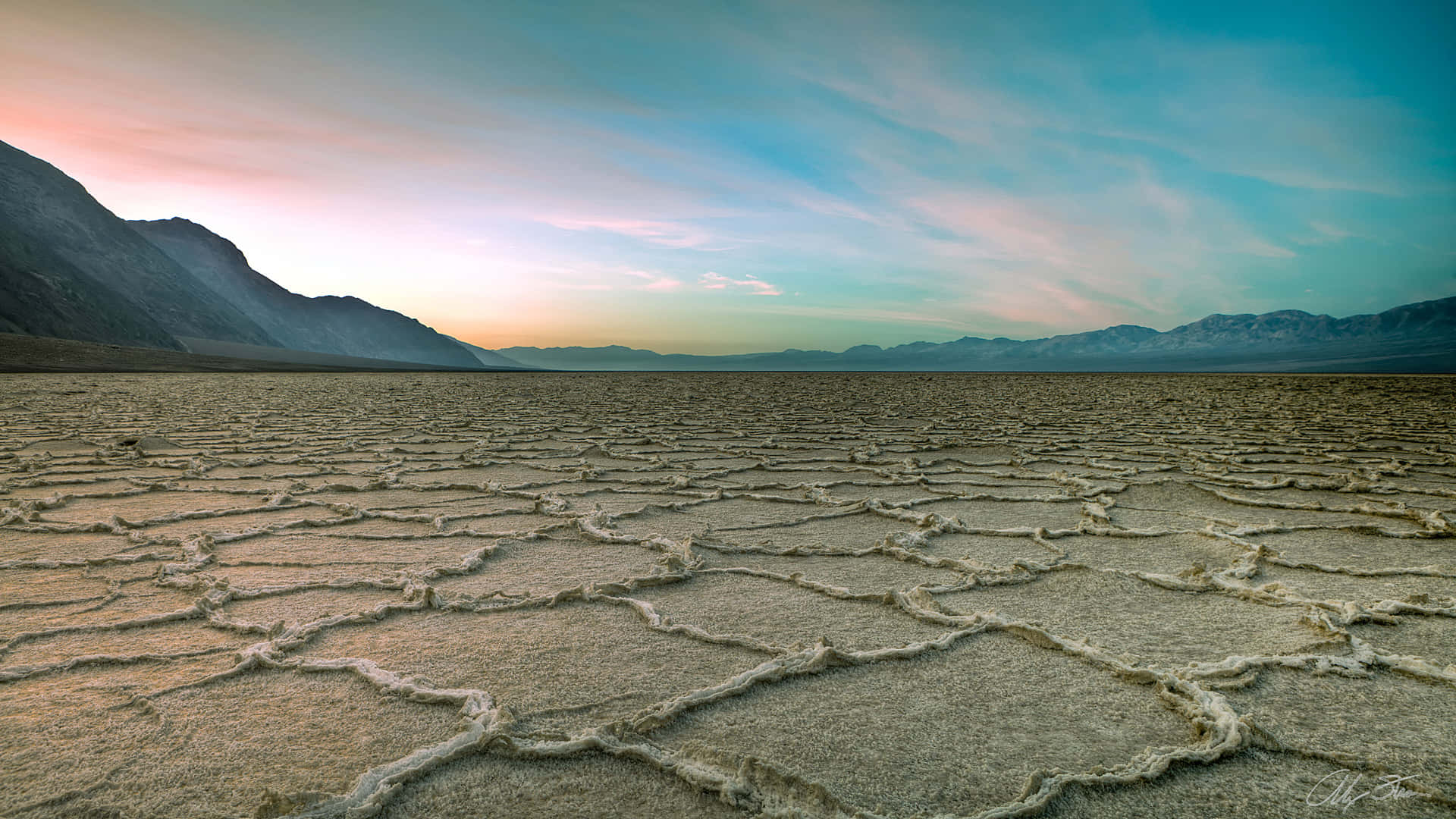 dry cracked soil, rice fields, salt flat, Full HD Desktop Wallpaper