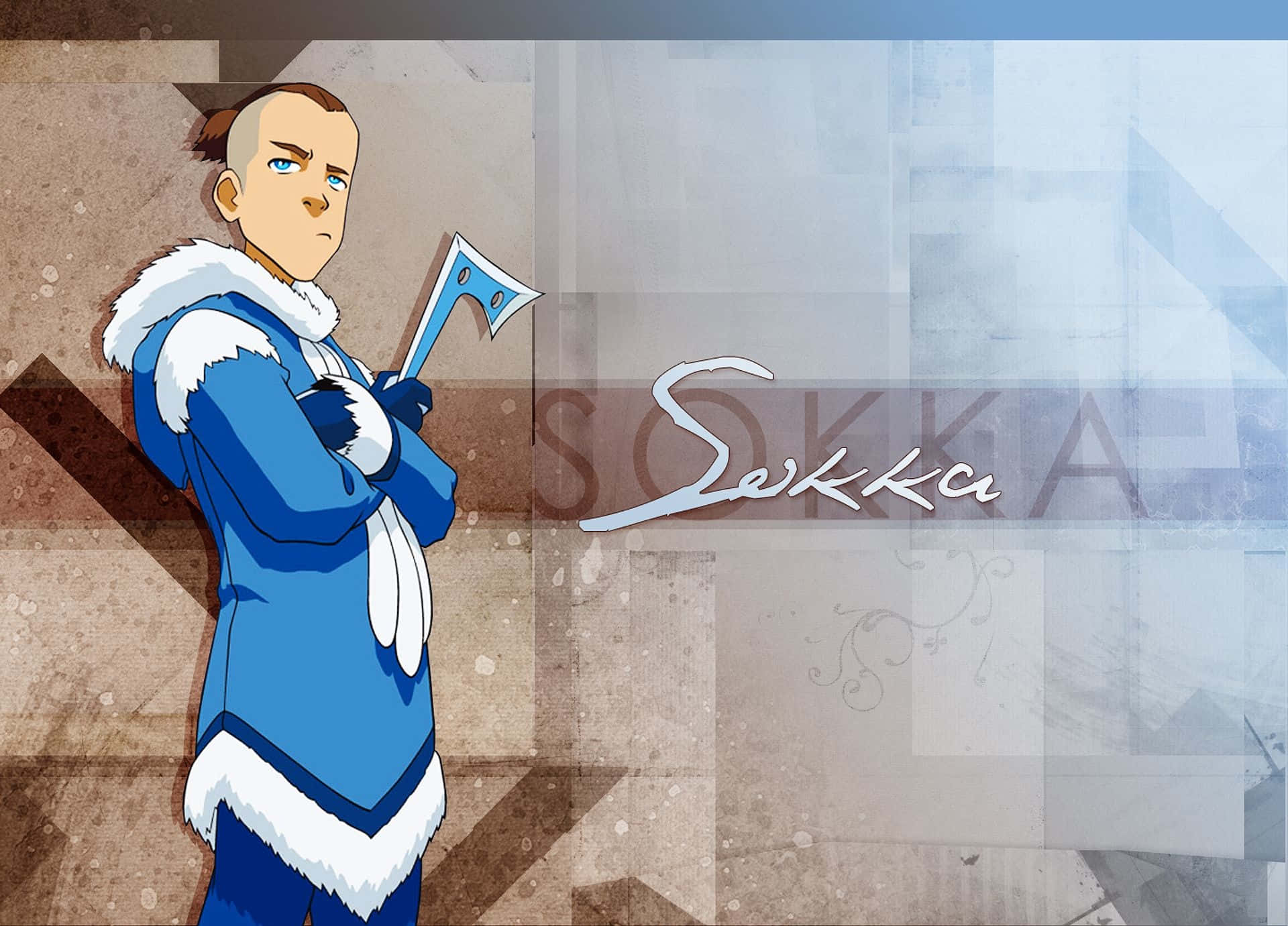 Sokka, blue fur-lined outfit, axe, Full HD Desktop Wallpaper
