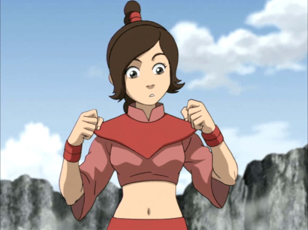 Sokka, red martial arts attire, rocky cliff, SD Desktop Wallpaper