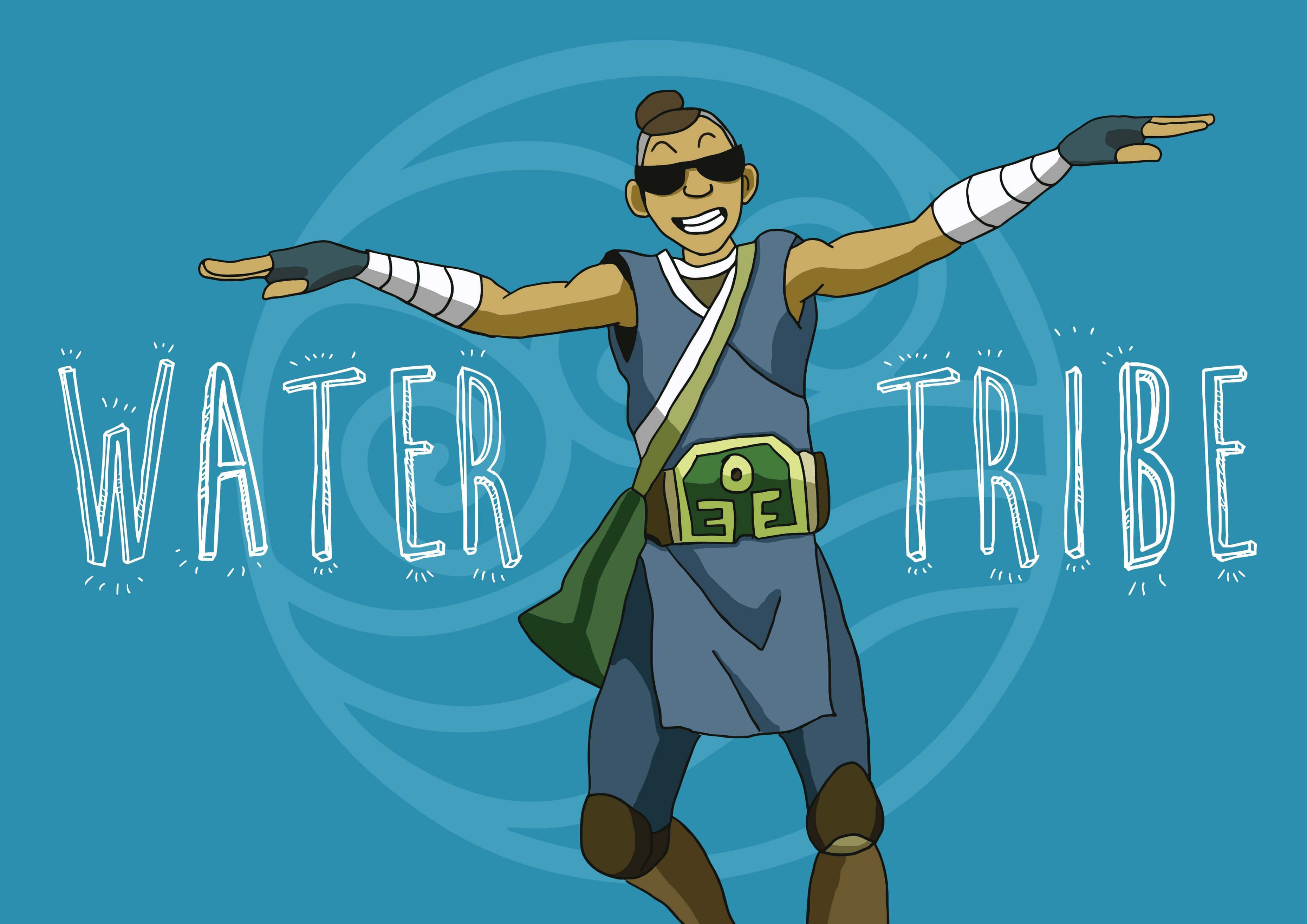 Sokka, water tribe warrior, blue attire, 2K Desktop Wallpaper