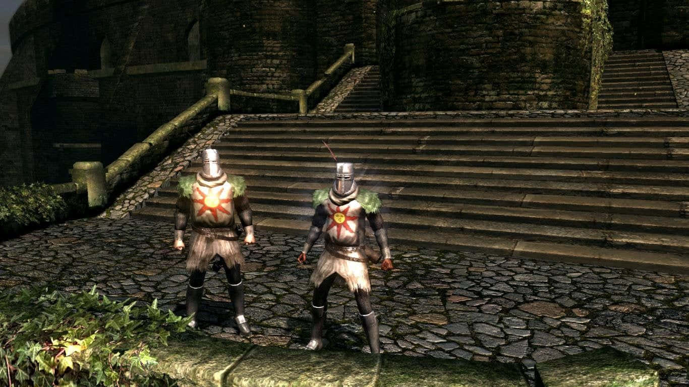 Solaire of Astora, sun emblems, stone steps, HD Desktop Wallpaper